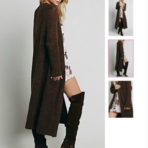 Free People Santa Cruz Maxi Alpaca Long Cardigan Size Large - Picture 1 of 6